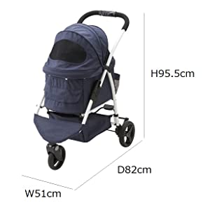 GEX รถเข็นสัตว์เลี้ยง 2-in-1 ถอดเป็นกระเป๋าและพับเก็บได้ รุ่น OSOTO Charme 3