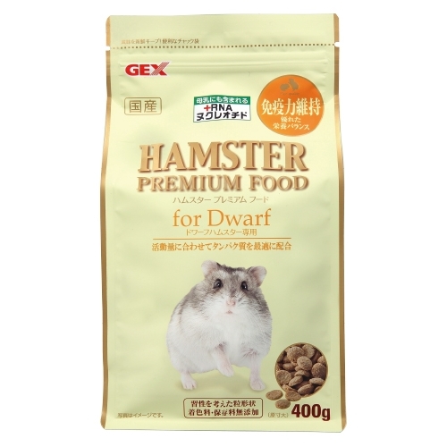 GEX อาหารแฮมสเตอร์ พันธุ์แคระ แบบโภชนาการครบถ้วน ขนาด 400 กรัม Hamster Premium Food for Dwarf 