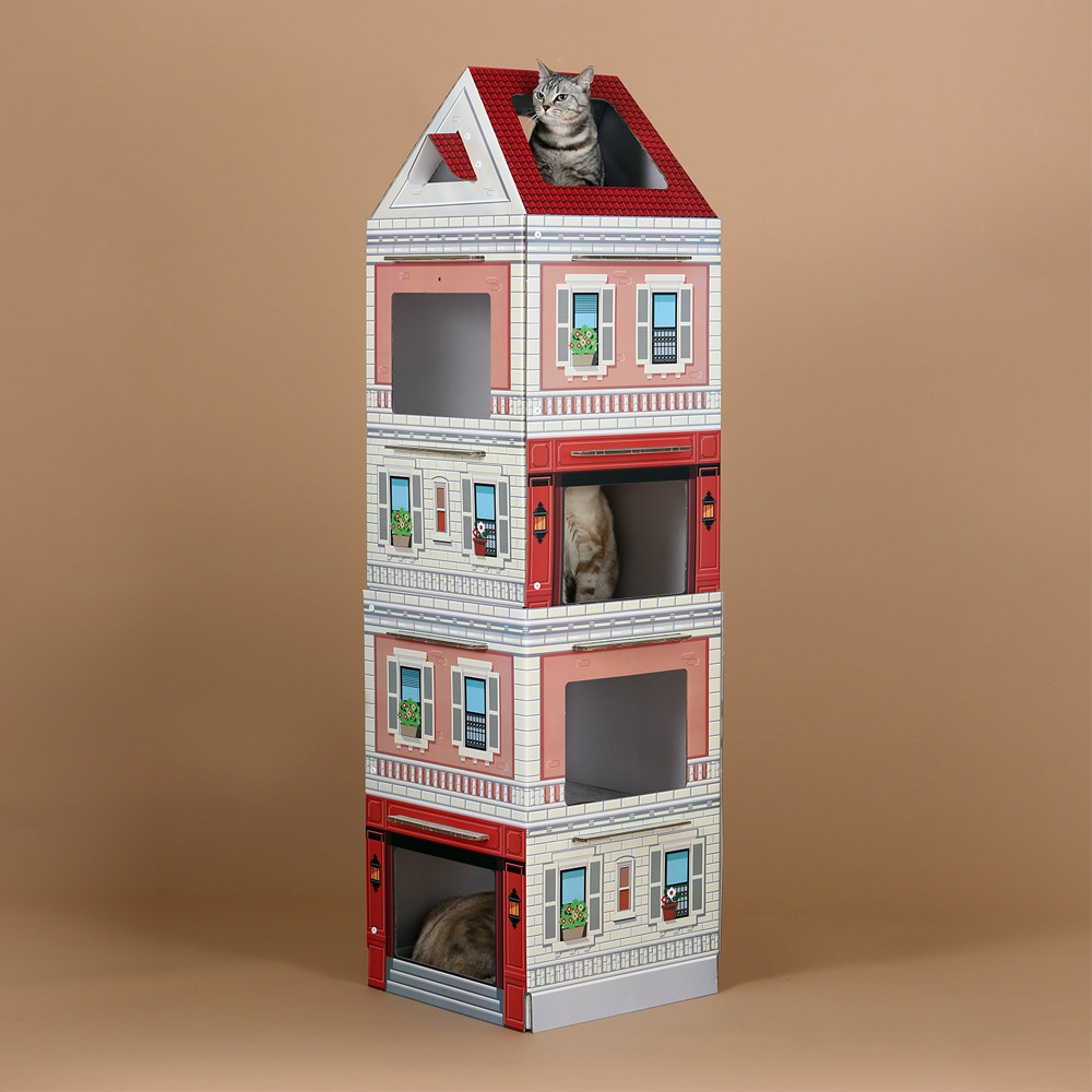 Kittenbox บ้านแมว คอนโดแมว แบบ 5 ชั้น มีหลังคา Palace Series
