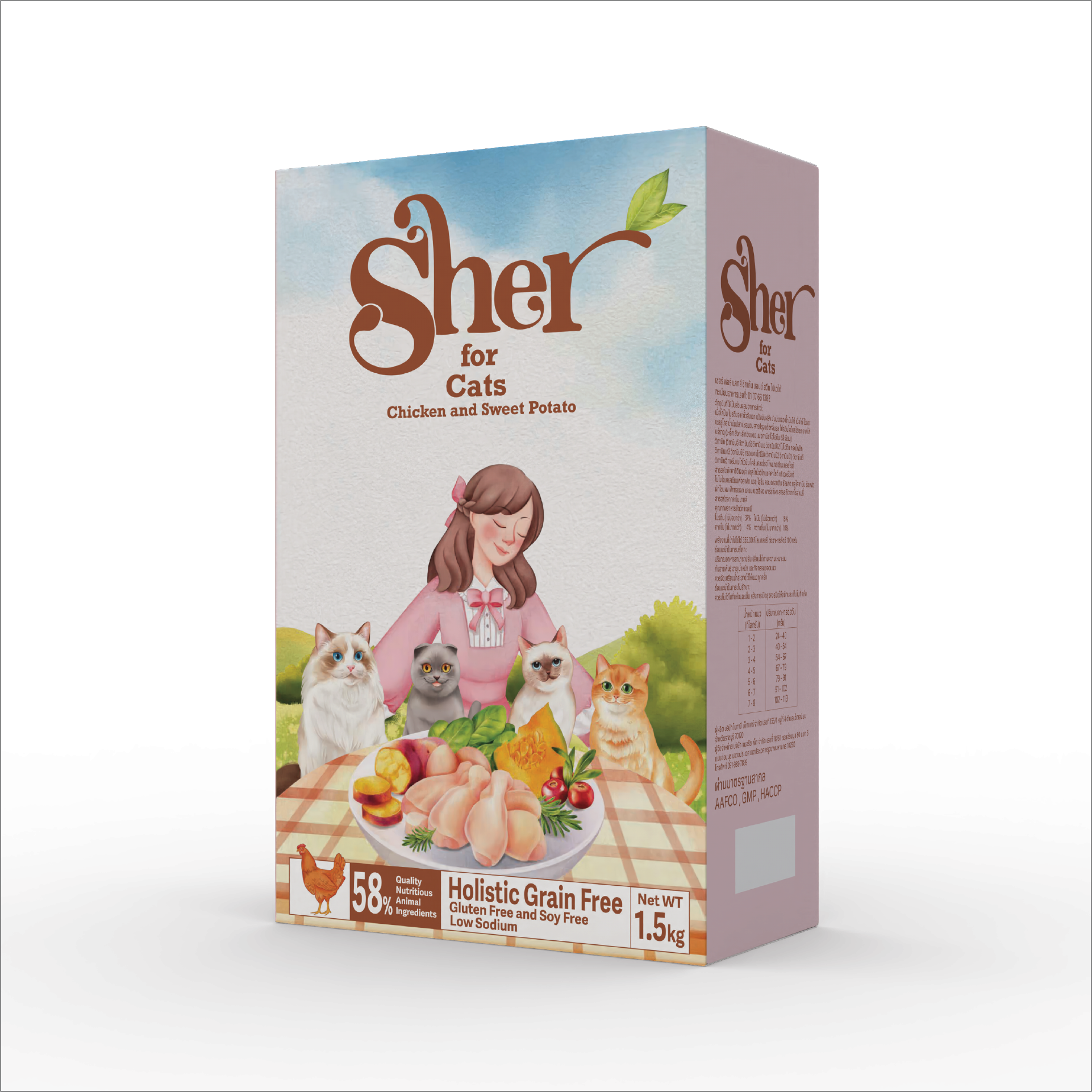 Sher อาหารแมว เชอร์ ฟอร์ แคทส์ ชิกเก้น แอนด์ สวีท โปเตโต้ 1.5 กิโลกรัม