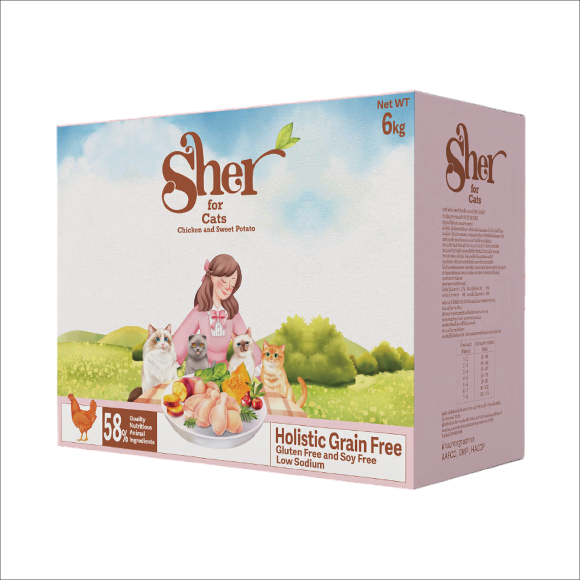 Sher อาหารแมว เชอร์ ฟอร์ แคทส์ ชิกเก้น แอนด์ สวีท โปเตโต้ 6 กิโลกรัม